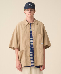 DANTON(�_���g��)��Men's Organic Cotton Washer Short Sleeve Coverall Shirt(�V���c/�u���E�X)