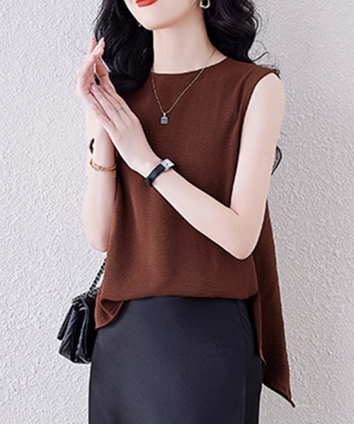 ONEP STAR（ワンピスター）の「バックボタンアシメブラウス（シャツ/ブラウス・レディース・テラコッタ/ブラック・MEDIUM/LARGE/X-LARGE）」の5枚目の写真