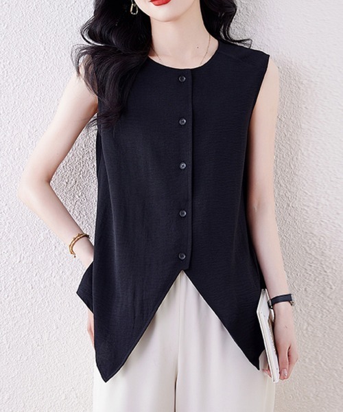 ONEP STAR（ワンピスター）の「バックボタンアシメブラウス（シャツ/ブラウス・レディース・テラコッタ/ブラック・MEDIUM/LARGE/X-LARGE）」の11枚目の写真