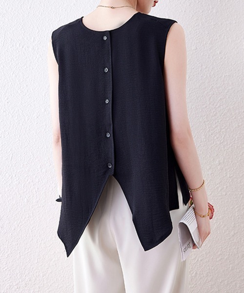 ONEP STAR（ワンピスター）の「バックボタンアシメブラウス（シャツ/ブラウス・レディース・テラコッタ/ブラック・MEDIUM/LARGE/X-LARGE）」の14枚目の写真