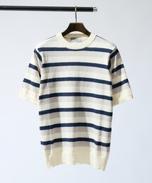 ブークレー マルチボーダー ニットTシャツ