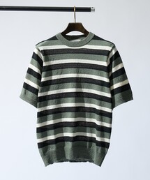 ブークレー マルチボーダー ニットTシャツ