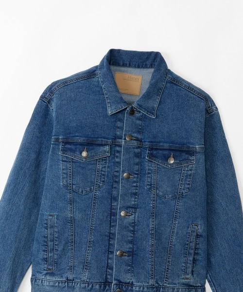 HANES(ヘインズ)の「【Hanes/ヘインズ】メンズ ストレッチデニムGジャン(デニムジャケット・メンズ・ネイビー/ブルー系1・MEDIUM/X-LARGE/LARGE)」の5枚目の写真