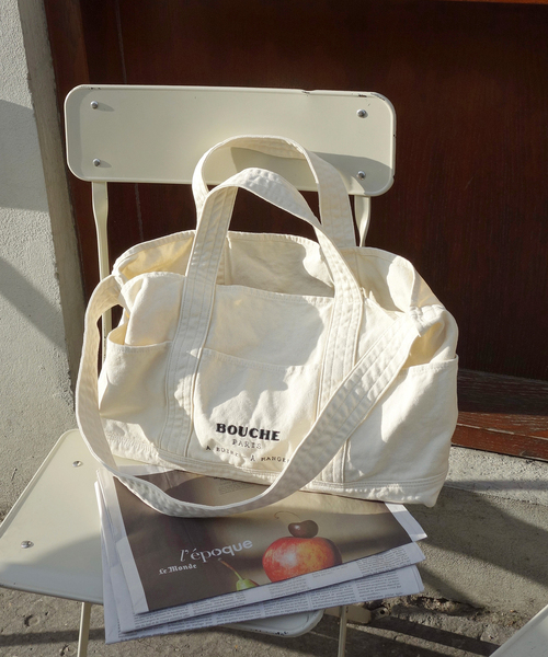 SLOBE IENA（スローブイエナ）の「《追加》BOUCHE SLOBE別注 キャンバストートバッグ（トートバッグ・レディース・ピンク/アイボリー・FREE）」の7枚目の写真