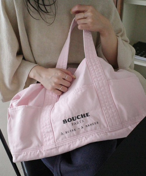 SLOBE IENA（スローブイエナ）の「《追加》BOUCHE SLOBE別注 キャンバストートバッグ（トートバッグ・レディース・ピンク/アイボリー・FREE）」の11枚目の写真