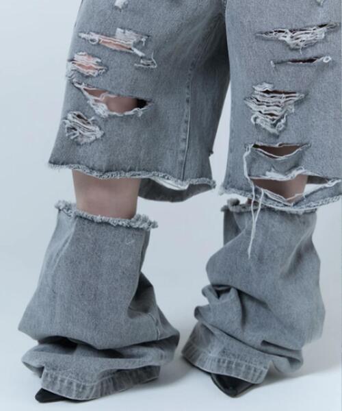 neith.(ネイス)の「neith./ネイス/Destroyed Denim and Legcover(デニムパンツ・レディース・ブルー/グレー・F)」の13枚目の写真