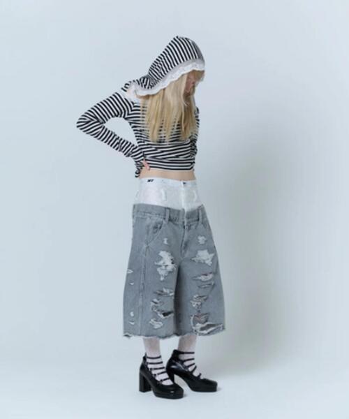 neith.(ネイス)の「neith./ネイス/Destroyed Denim and Legcover(デニムパンツ・レディース・ブルー/グレー・F)」の16枚目の写真