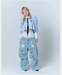 neith.（ネイス）の「neith./ネイス/Destroyed Denim and Legcover（デニムパンツ）」