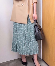 styiro（スタイロ）の「花柄 小花柄 プリーツ フレアスカート ウエストゴム ロングスカート（スカート）」