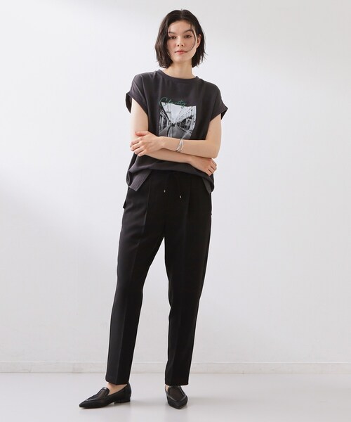 THE SHOP TK (ザ ショップ ティーケー )の「麻調イージーテーパードパンツ(その他パンツ・レディース・ブラック/ナチュラル・12/13)」の5枚目の写真