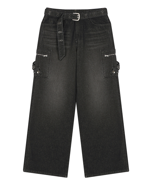 LUVISTRUE(ラヴイズトゥルー)の「SY POCKET BELT PANTS(BLACK)(デニムパンツ・レディース・その他・SMALL)」の2枚目の写真