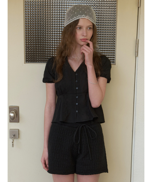 RE_L(リエル)の「Feria cotton v blouse (black)(シャツ/ブラウス・レディース・その他・SMALL/MEDIUM)」の5枚目の写真
