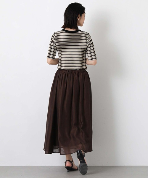 Gready Brilliant(グレディブリリアン)の「マルチボーダークルーネックカットソー(Tシャツ/カットソー・レディース・グリーン系/ブラウン系・38)」の5枚目の写真