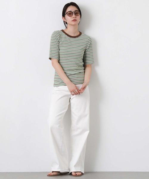Gready Brilliant(グレディブリリアン)の「マルチボーダークルーネックカットソー(Tシャツ/カットソー・レディース・グリーン系/ブラウン系・38)」の12枚目の写真