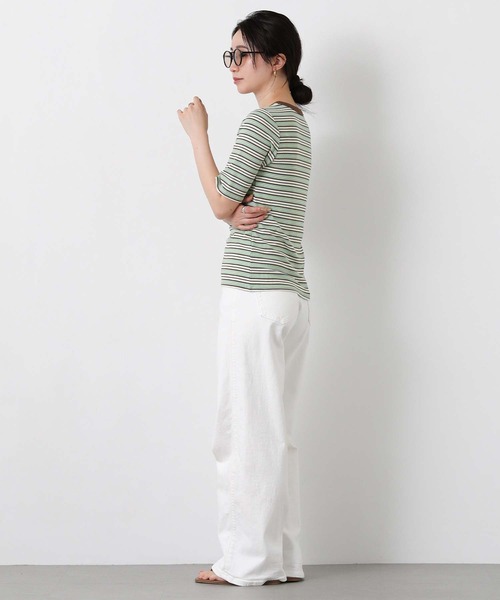 Gready Brilliant(グレディブリリアン)の「マルチボーダークルーネックカットソー(Tシャツ/カットソー・レディース・グリーン系/ブラウン系・38)」の13枚目の写真