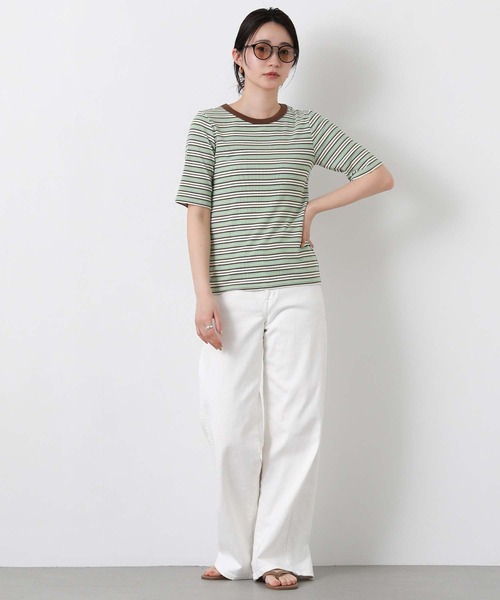 Gready Brilliant(グレディブリリアン)の「マルチボーダークルーネックカットソー(Tシャツ/カットソー・レディース・グリーン系/ブラウン系・38)」の15枚目の写真
