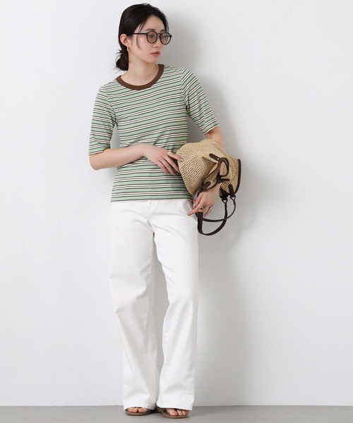 Gready Brilliant(グレディブリリアン)の「マルチボーダークルーネックカットソー(Tシャツ/カットソー・レディース・グリーン系/ブラウン系・38)」の20枚目の写真
