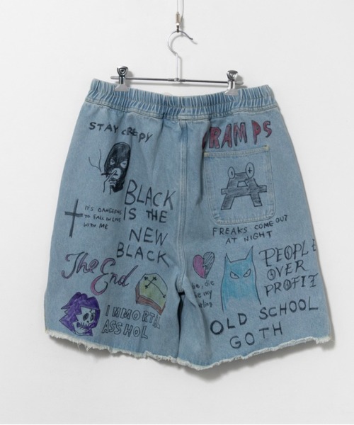 ROYAL FLASH（ロイヤルフラッシュ）の「guernika/ゲルニカ/All painted denim short pants（デニムパンツ・メンズ・インディゴブルー/グレー・LARGE/MEDIUM）」の3枚目の写真