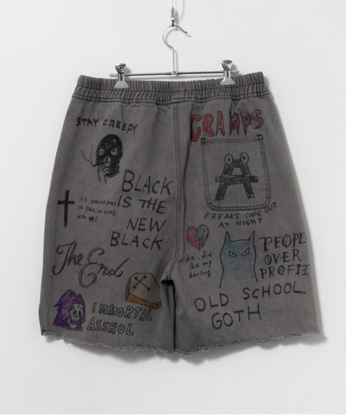 ROYAL FLASH（ロイヤルフラッシュ）の「guernika/ゲルニカ/All painted denim short pants（デニムパンツ・メンズ・インディゴブルー/グレー・LARGE/MEDIUM）」の4枚目の写真