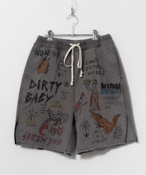 ROYAL FLASH（ロイヤルフラッシュ）の「guernika/ゲルニカ/All painted denim short pants（デニムパンツ・メンズ・インディゴブルー/グレー・LARGE/MEDIUM）」の6枚目の写真