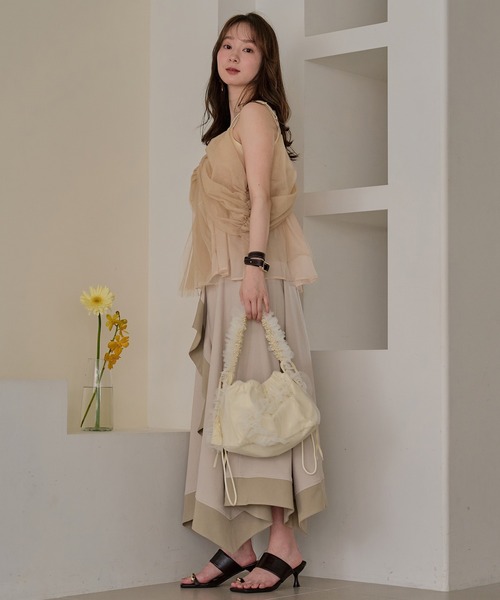 mideal(マイディール)の「two tone frill hem skirt / バイカラーフリルヘムスカート(スカート・レディース・アイボリー/ブラック・FREE)」の12枚目の写真