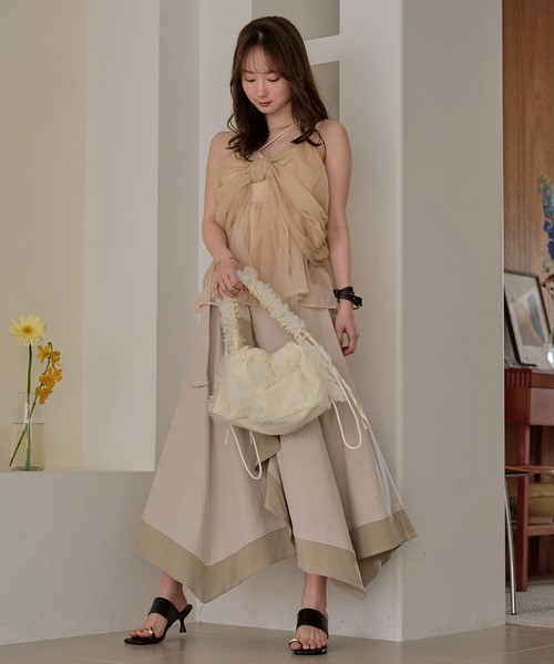 mideal(マイディール)の「two tone frill hem skirt / バイカラーフリルヘムスカート(スカート・レディース・アイボリー/ブラック・FREE)」の13枚目の写真