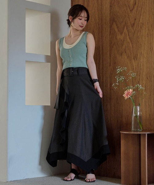 mideal(マイディール)の「two tone frill hem skirt / バイカラーフリルヘムスカート(スカート・レディース・アイボリー/ブラック・FREE)」の20枚目の写真