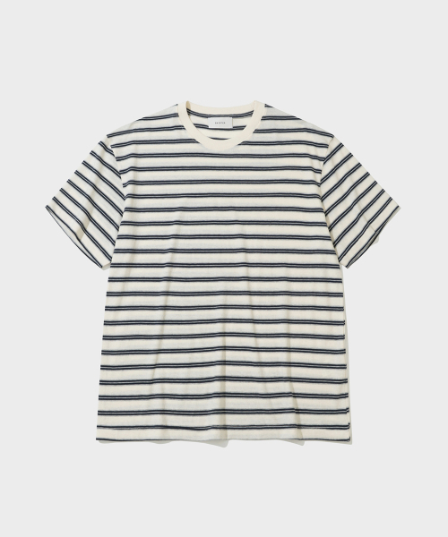 SHIRTER(シャーター)の「FINE STRIPE T-SHIRT (IVORY)(Tシャツ/カットソー・メンズ・その他・SMALL/MEDIUM/LARGE)」の1枚目の写真
