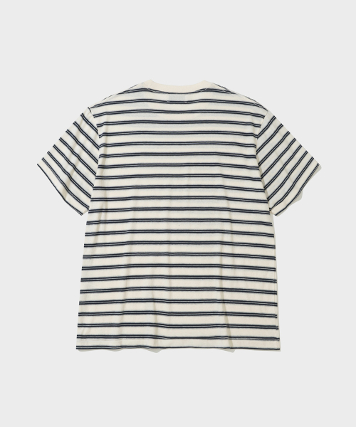 SHIRTER(シャーター)の「FINE STRIPE T-SHIRT (IVORY)(Tシャツ/カットソー・メンズ・その他・SMALL/MEDIUM/LARGE)」の2枚目の写真