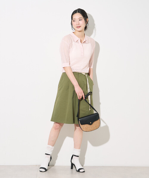 FREAK'S STORE(フリークスストア)の「FRUIT OF THE LOOM × FREAK'S STORE/フルーツオブザルーム 別注 透かし編みポロニット/サマーニット(ニット/セーター・レディース・ネイビー/オフホワイト/ピンク・フリ-)」の5枚目の写真