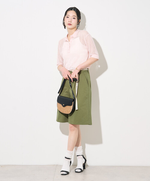 FREAK'S STORE(フリークスストア)の「FRUIT OF THE LOOM × FREAK'S STORE/フルーツオブザルーム 別注 透かし編みポロニット/サマーニット(ニット/セーター・レディース・ネイビー/オフホワイト/ピンク・フリ-)」の6枚目の写真