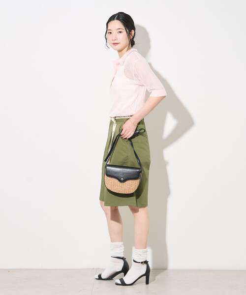 FREAK'S STORE(フリークスストア)の「FRUIT OF THE LOOM × FREAK'S STORE/フルーツオブザルーム 別注 透かし編みポロニット/サマーニット(ニット/セーター・レディース・ネイビー/オフホワイト/ピンク・フリ-)」の7枚目の写真