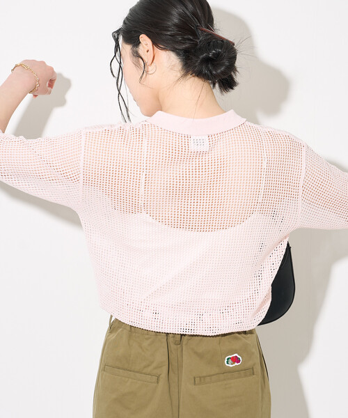 FREAK'S STORE(フリークスストア)の「FRUIT OF THE LOOM × FREAK'S STORE/フルーツオブザルーム 別注 透かし編みポロニット/サマーニット(ニット/セーター・レディース・ネイビー/オフホワイト/ピンク・フリ-)」の16枚目の写真