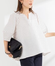 NOLLEY’S | 【WEB限定】サッカードット5分袖タックブラウス(シャツ/ブラウス)