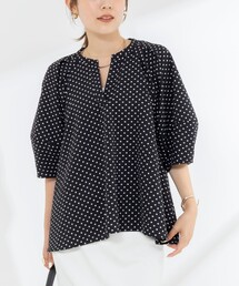 セール】ウォッシャブルパール釦スキッパータックブラウス（シャツ