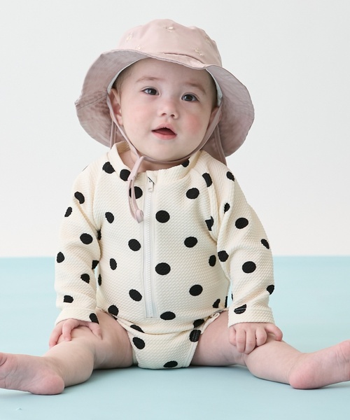 petit main(プティマイン)の「【SWIM】baby girlsラッシュガード(ラッシュガード・キッズ・レッド/オフホワイト・80cm/70cm)」の2枚目の写真