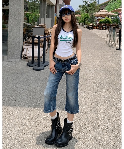inst.ALL(インストール)の「ウォッシュデニムカプリパンツ(デニムパンツ・レディース・ブルー・S/M/L/LL)」の12枚目の写真