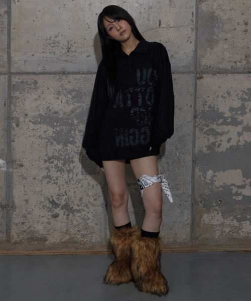 FANCY CLUB(ファンシークラブ)の「バッククロスオーバーサイズカラーTシャツ (ブラック) F25ZB021(ポロシャツ・レディース・その他・ONE SIZE)」の3枚目の写真