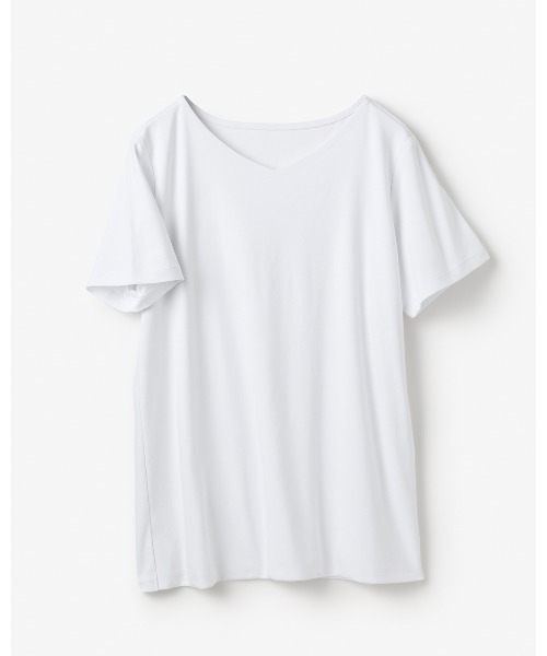 DoCLASSE( ドゥクラッセ)の「【浅Vネック・半袖/スーピマ・DoT】(Tシャツ/カットソー・レディース・グリーン/ブラック/ライトグレー/ダークネイビー/ホワイト・L/M/LL)」の10枚目の写真