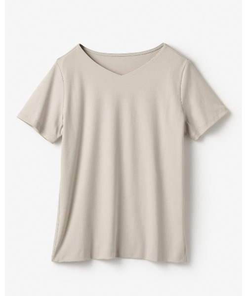 DoCLASSE( ドゥクラッセ)の「【浅Vネック・半袖/スーピマ・DoT】(Tシャツ/カットソー・レディース・グリーン/ブラック/ライトグレー/ダークネイビー/ホワイト・L/M/LL)」の12枚目の写真