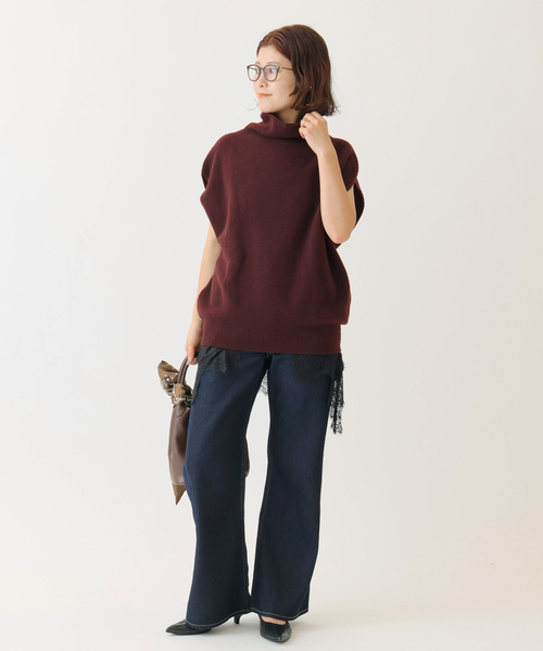 Spick & Span(スピックアンドスパン)の「《新色有り / 追加》オフタートルニットベスト(ベスト・レディース・チャコールグレー/ベージュ/ボルドー・FREE)」の6枚目の写真