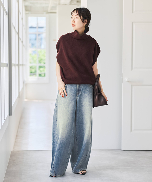 Spick & Span(スピックアンドスパン)の「《新色有り / 追加》オフタートルニットベスト(ベスト・レディース・チャコールグレー/ベージュ/ボルドー・FREE)」の7枚目の写真