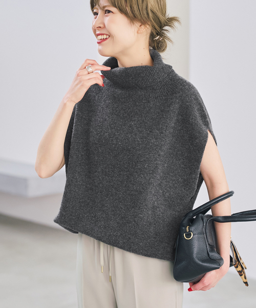 Spick & Span(スピックアンドスパン)の「《新色有り / 追加》オフタートルニットベスト(ベスト・レディース・チャコールグレー/ベージュ/ボルドー・FREE)」の10枚目の写真