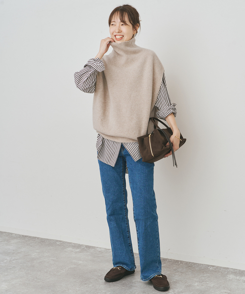 Spick & Span(スピックアンドスパン)の「《新色有り / 追加》オフタートルニットベスト(ベスト・レディース・チャコールグレー/ベージュ/ボルドー・FREE)」の19枚目の写真