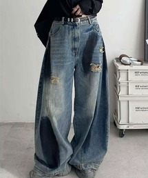 ワイドデニムパンツ