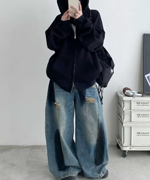REBALANCE(リバランス)の「ワイドデニムパンツ(デニムパンツ・レディース・A・MEDIUM/LARGE/X-LARGE)」の2枚目の写真