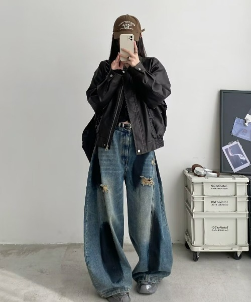 REBALANCE(リバランス)の「ワイドデニムパンツ(デニムパンツ・レディース・A・MEDIUM/LARGE/X-LARGE)」の7枚目の写真