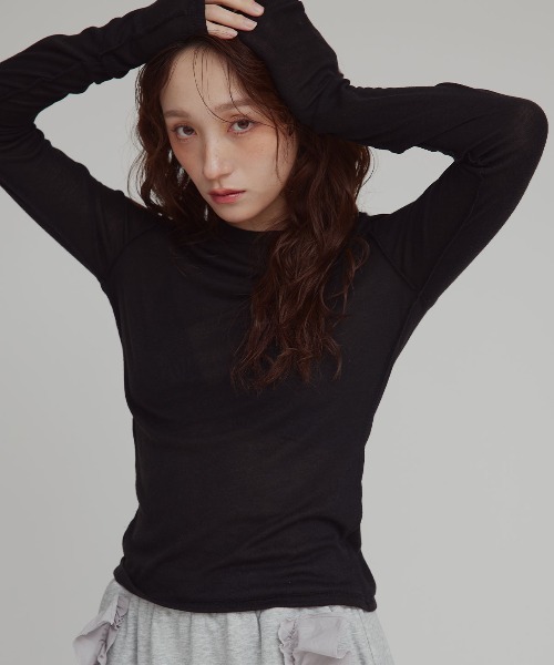 W:Huku(フーク)の「リバーシブルロングスリーブTシャツ / Reversible Long-Sleeve T-Shirt(Tシャツ/カットソー・レディース・ブラック/オフホワイト/ブルー系その他/イエロー系その他/ベージュ・FREE)」の1枚目の写真