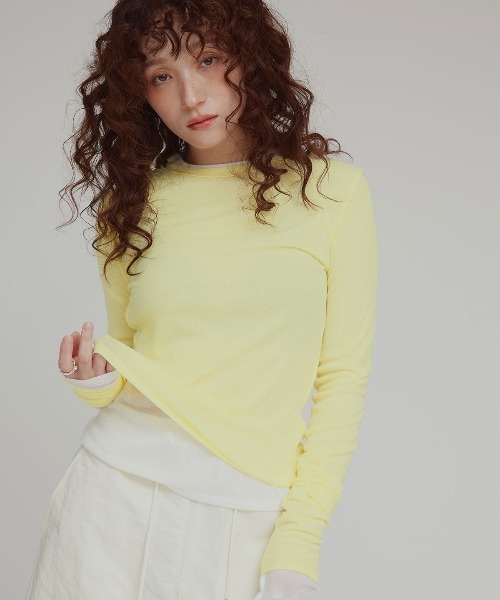 W:Huku(フーク)の「リバーシブルロングスリーブTシャツ / Reversible Long-Sleeve T-Shirt(Tシャツ/カットソー・レディース・ブラック/オフホワイト/ブルー系その他/イエロー系その他/ベージュ・FREE)」の7枚目の写真
