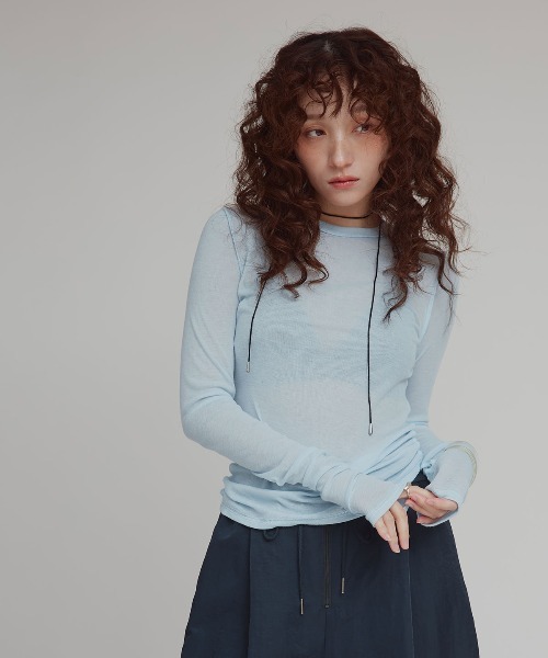 W:Huku(フーク)の「リバーシブルロングスリーブTシャツ / Reversible Long-Sleeve T-Shirt(Tシャツ/カットソー・レディース・ブラック/オフホワイト/ブルー系その他/イエロー系その他/ベージュ・FREE)」の9枚目の写真